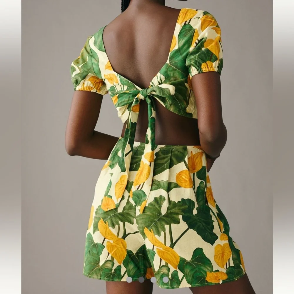 New FARM Rio Cutout Tie Back Romper - Picture 3 of 4